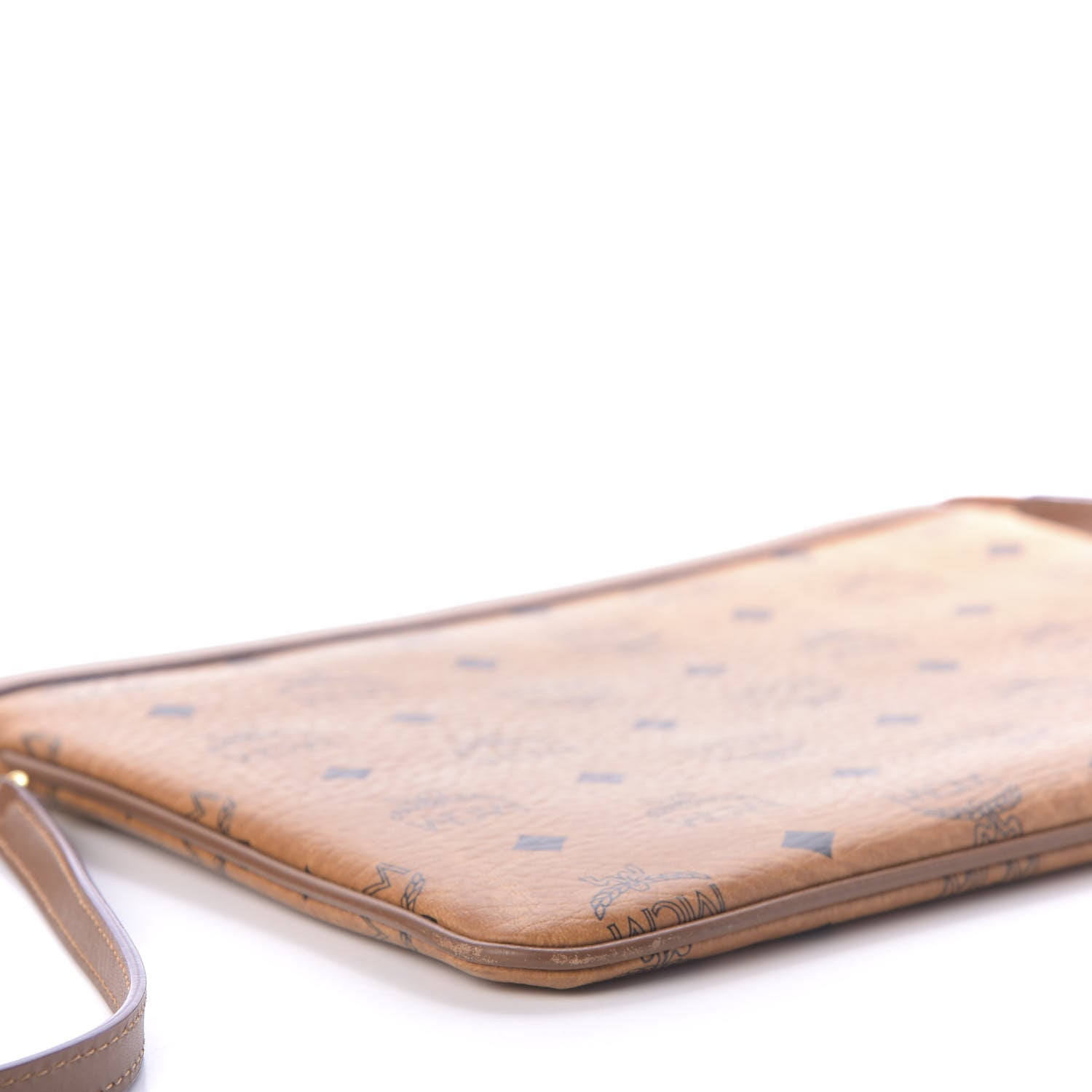 MCM Visetos Wristlet Zip Pouch Cognac 5 of 9
