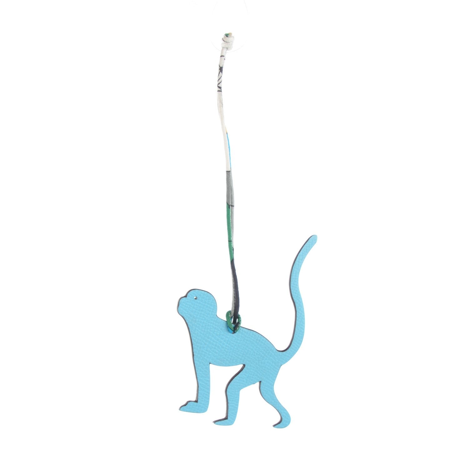 Hermes Epsom Togo Petit H Monkey Bag Charm Bleu Paradis Sanguine 2 of 4