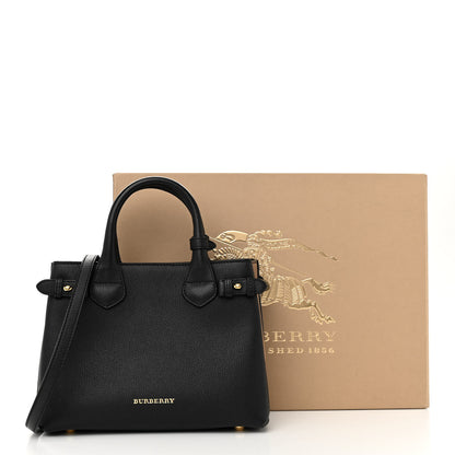 Burberry Derby Calfskin House Check Small Banner Tote Black 14 of 14