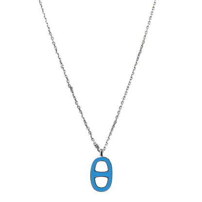 Hermes Laquered Iliade Pendant Necklace Bleu Paradis 1 of 5