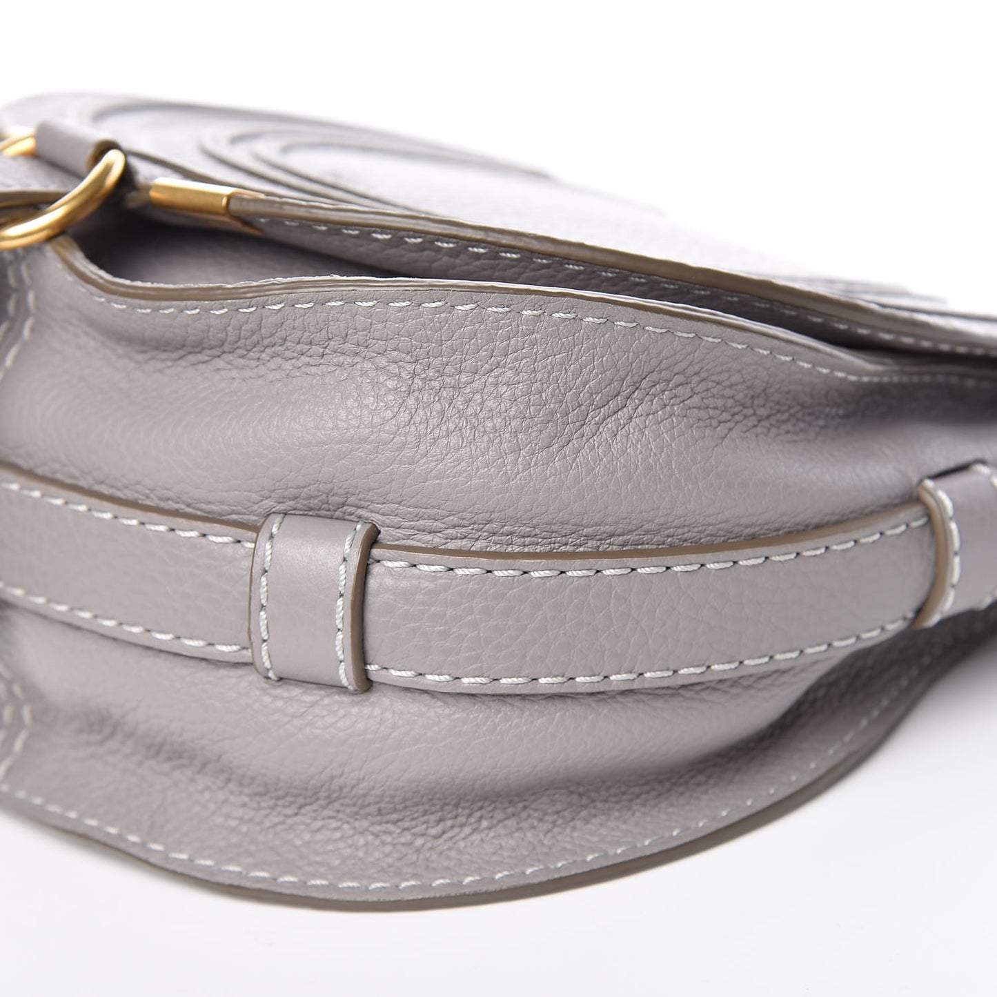 Calfskin Mini Marcie Round Crossbody Bag Cashmere Grey