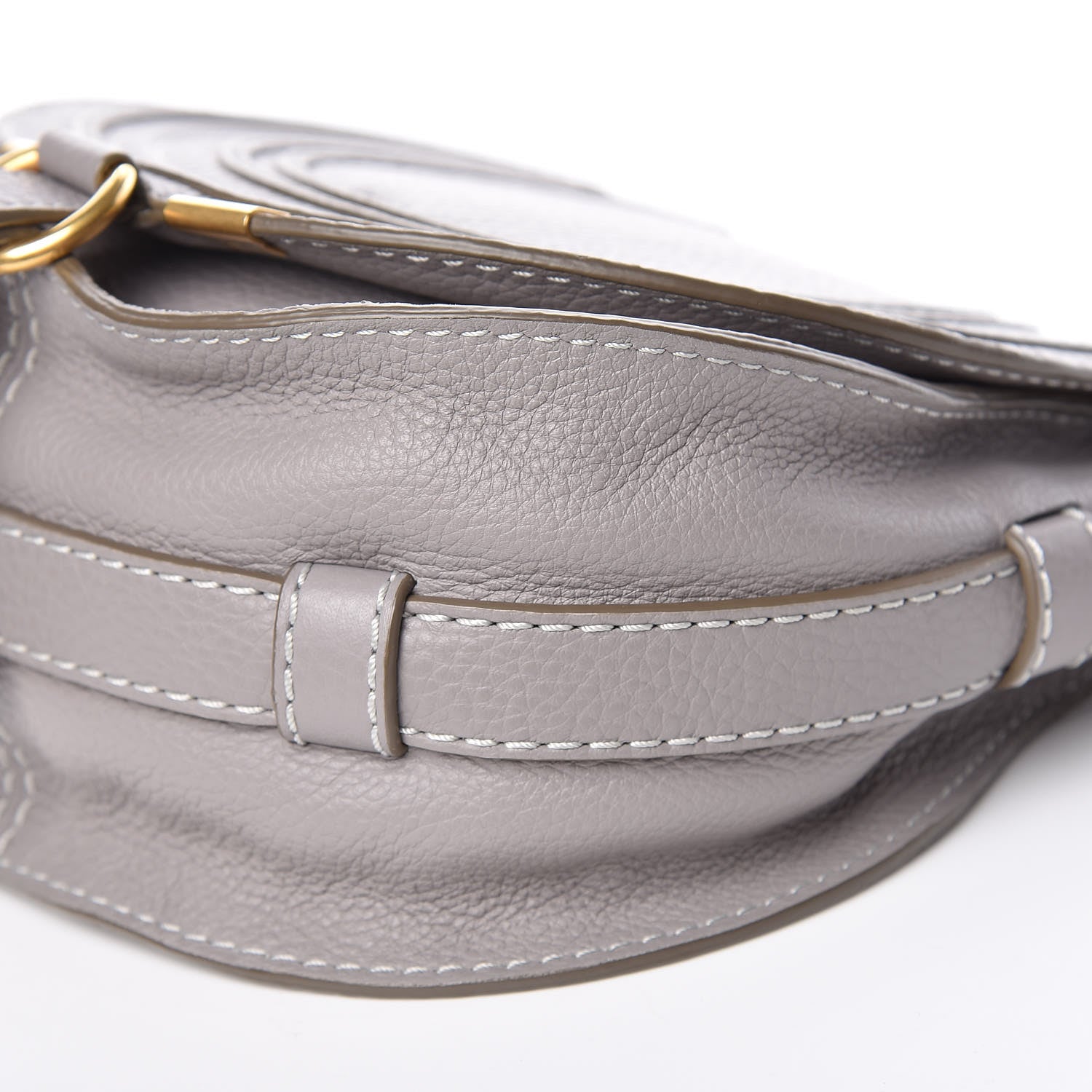 Chloe Calfskin Mini Marcie Round Crossbody Bag Cashmere Grey 10 of 10