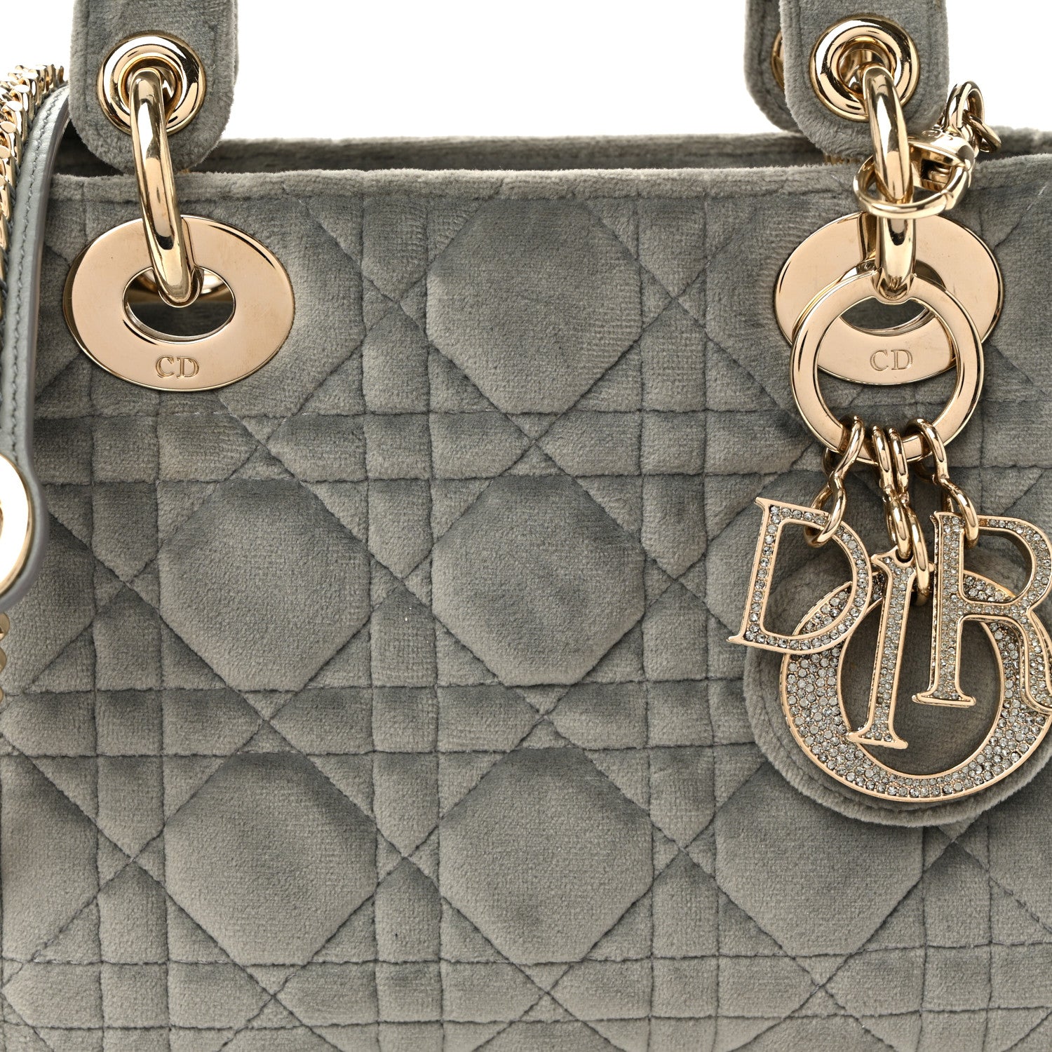 Christian Dior Velvet Mini Lady Dior Gray 1833812 – FASHIONPHILE