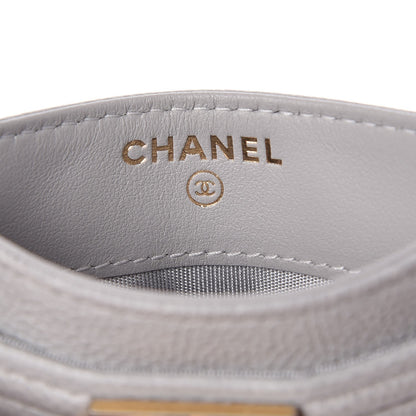 Chanel Caviar Quilted Boy Card Holder Grey 7 of 9
