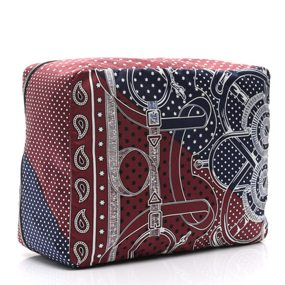 Hermes Silk Eperon d'Or Bandana Travelsilk PM Cube Bordeaux Bleu Marine 3 of 8