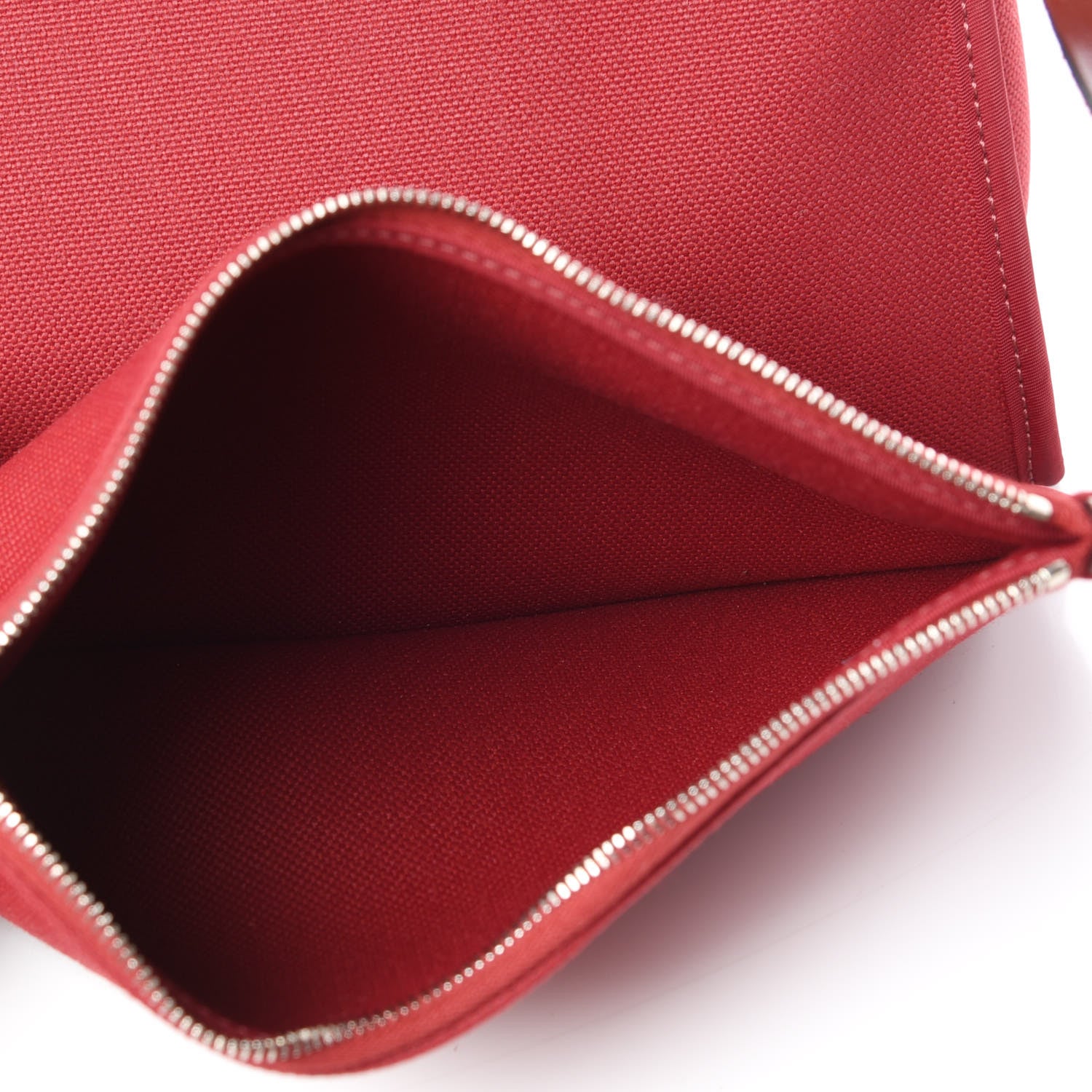 Hermes Vache Hunter Toile Herbag Zip 31 PM Rouge Grenat Rouge H 10 of 15