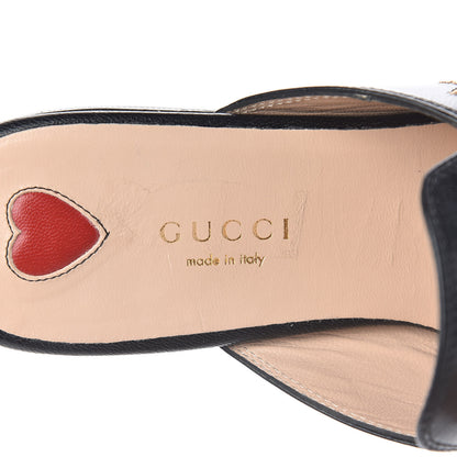 Gucci Goatskin Bee Star Embroidered Womens Princetown Slippers 37 Black 9 of 10