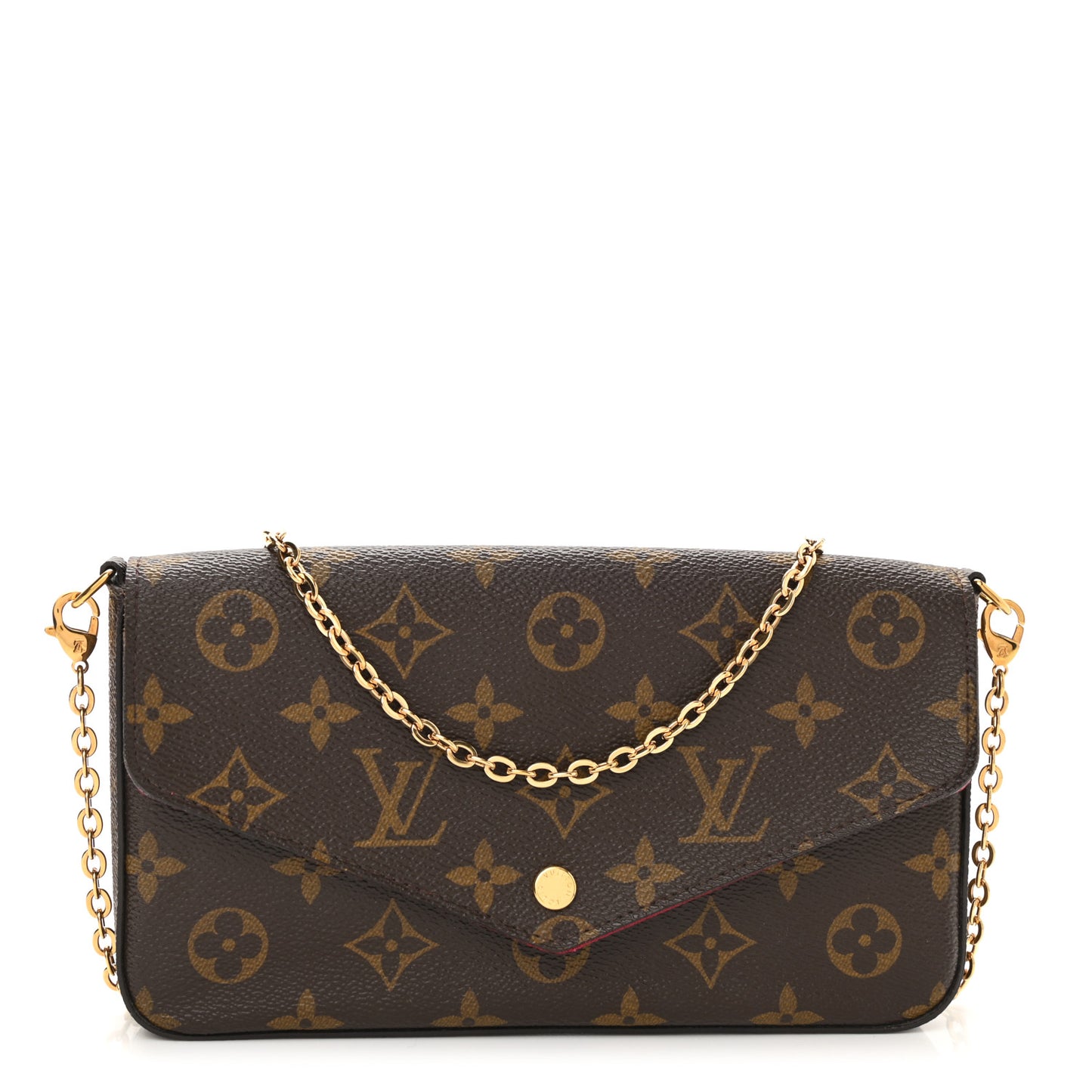 Monogram Pochette Felicie Chain Wallet Fuchsia