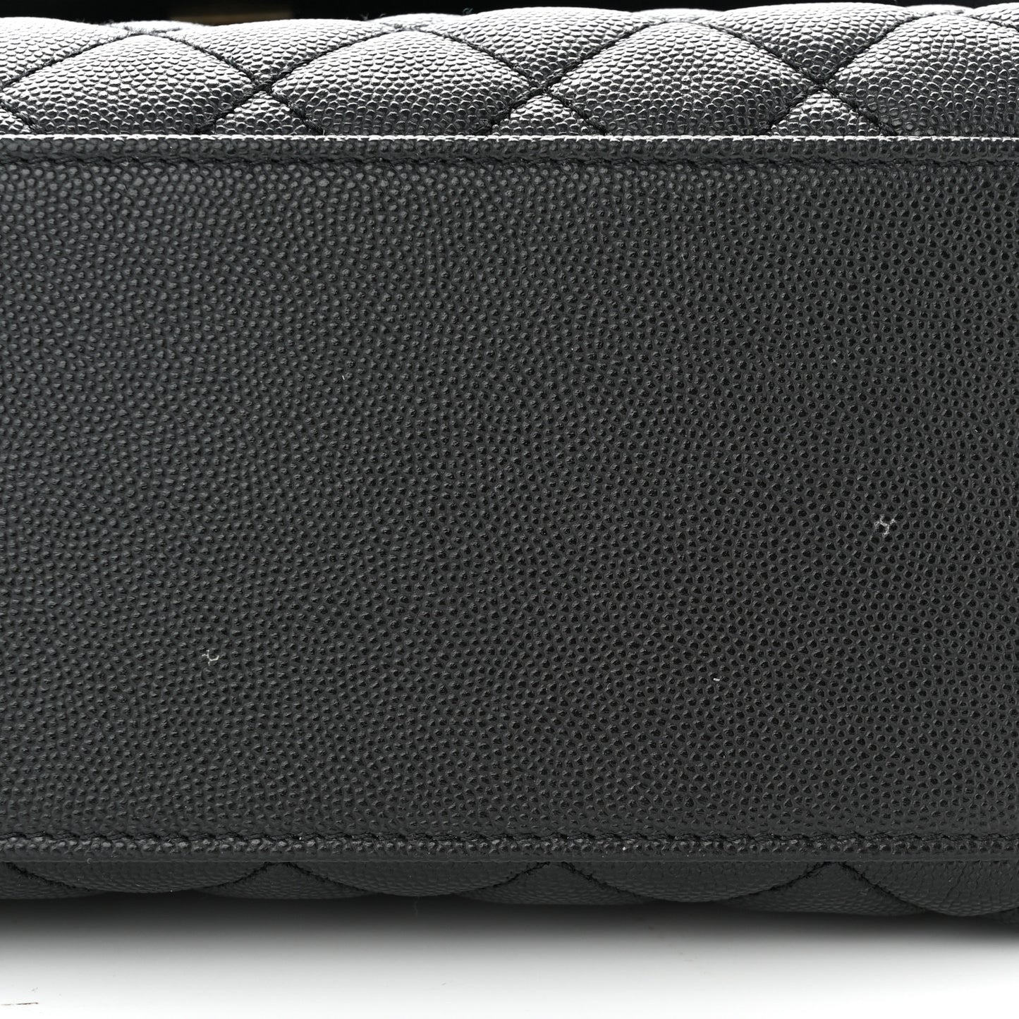Caviar Lizard Embossed Quilted Small Coco Handle Flap Black