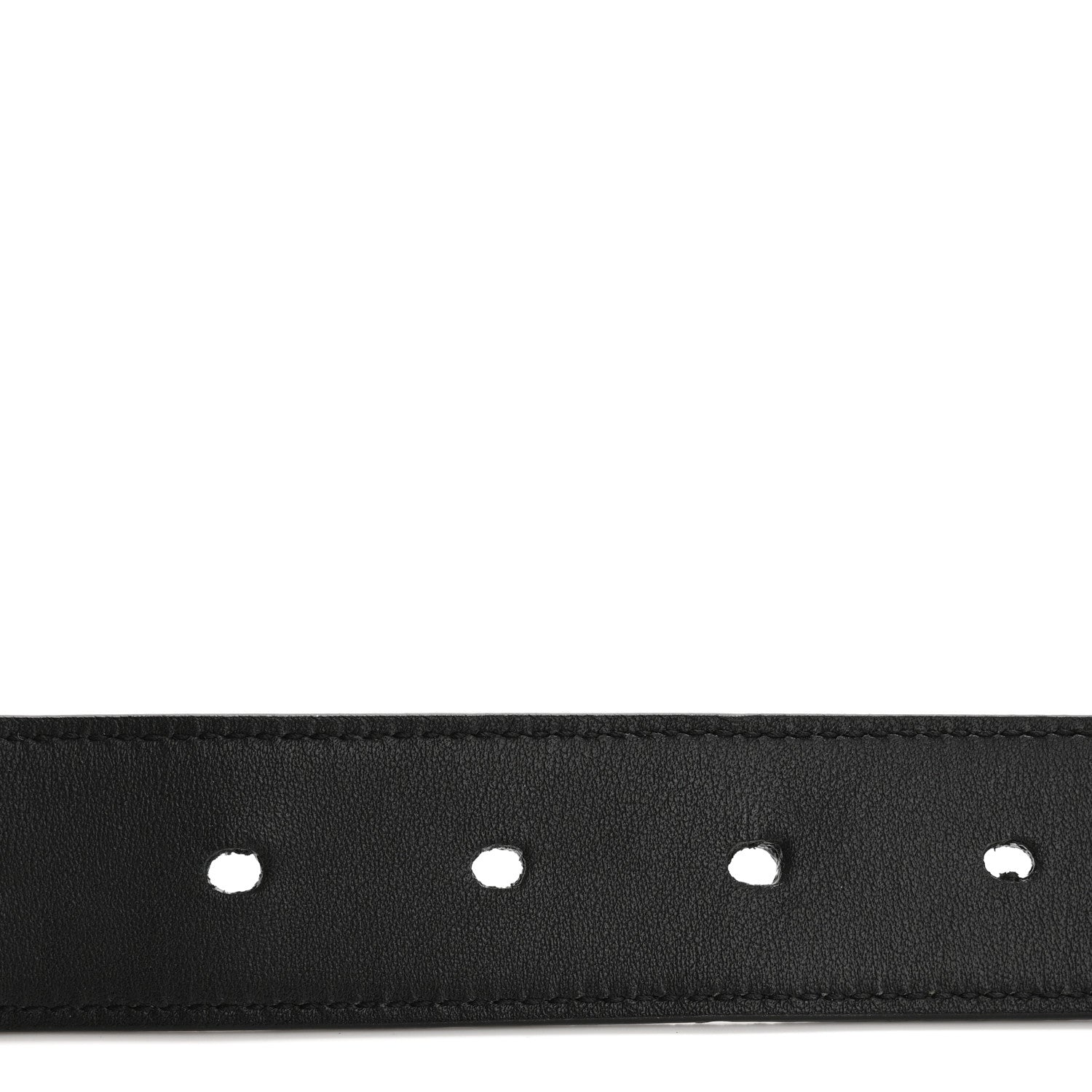 Saint Laurent Calfskin Crocodile Embossed Monogram Square Buckle Belt Black 4 of 7