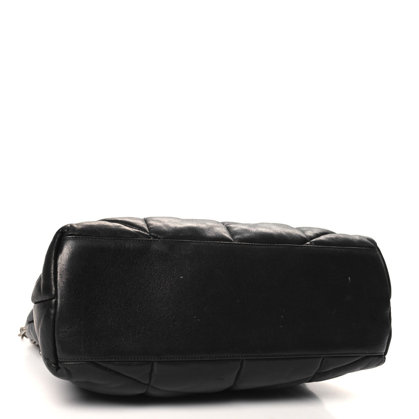 Lambskin Quilted Medium Loulou Puffer Monogram Chain Satchel Black