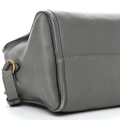 Alexander McQueen Pebbled Calfskin Small Skull Padlock Zip Around Tote Grey 5 of 14
