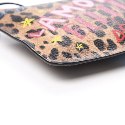 Dolce & Gabbana Calfskin Leopard Graffiti Print Crossbody Pouch Multicolor 7 of 8