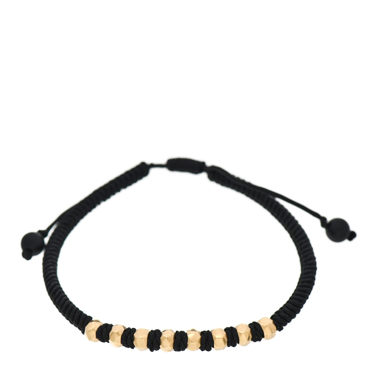 David Yurman 18K Yellow Gold Nylon Fortune Woven Bracelet Black 1 of 3