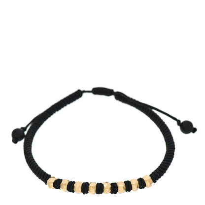 David Yurman 18K Yellow Gold Nylon Fortune Woven Bracelet Black 1 of 3