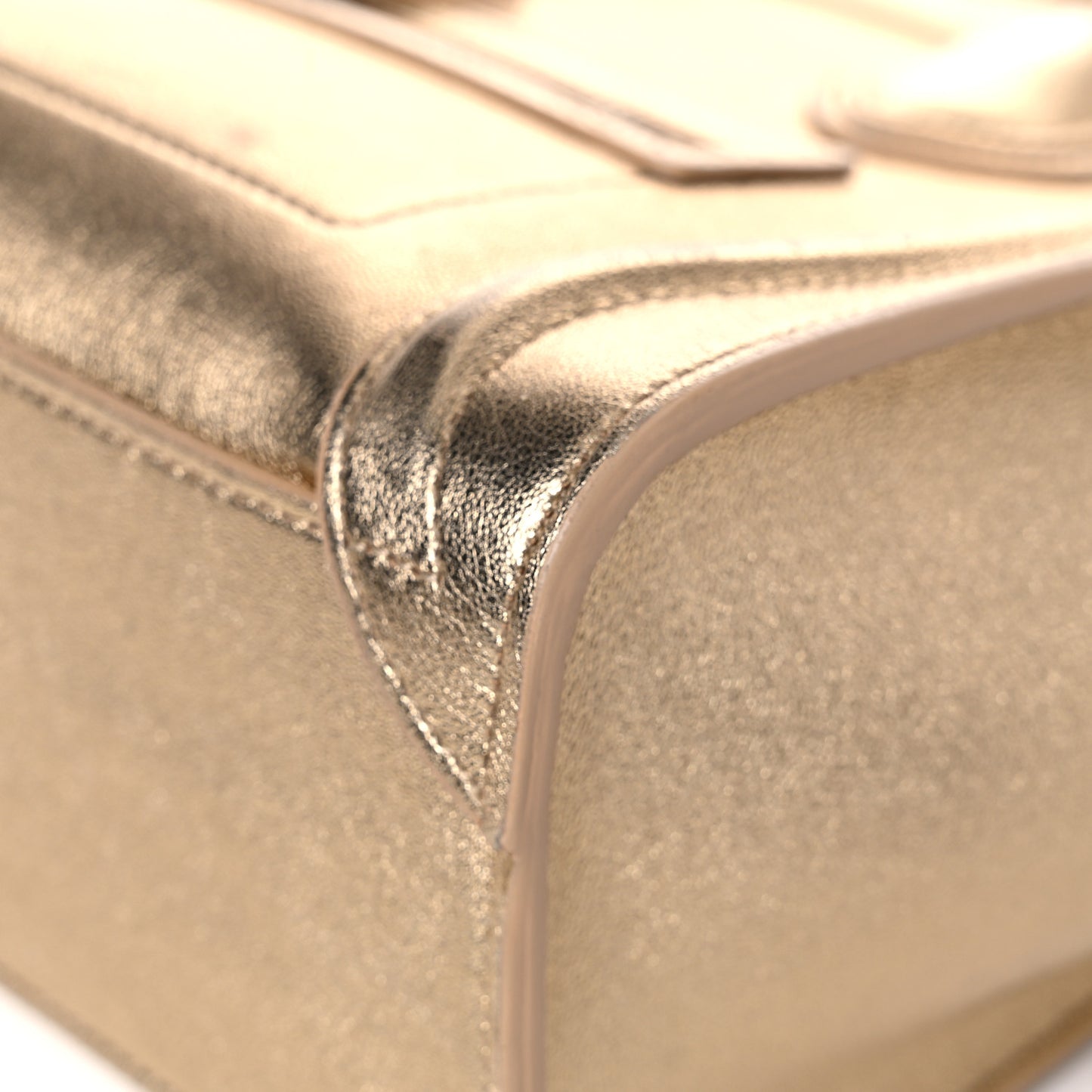 Laminated Lambskin Nano Luggage Gold