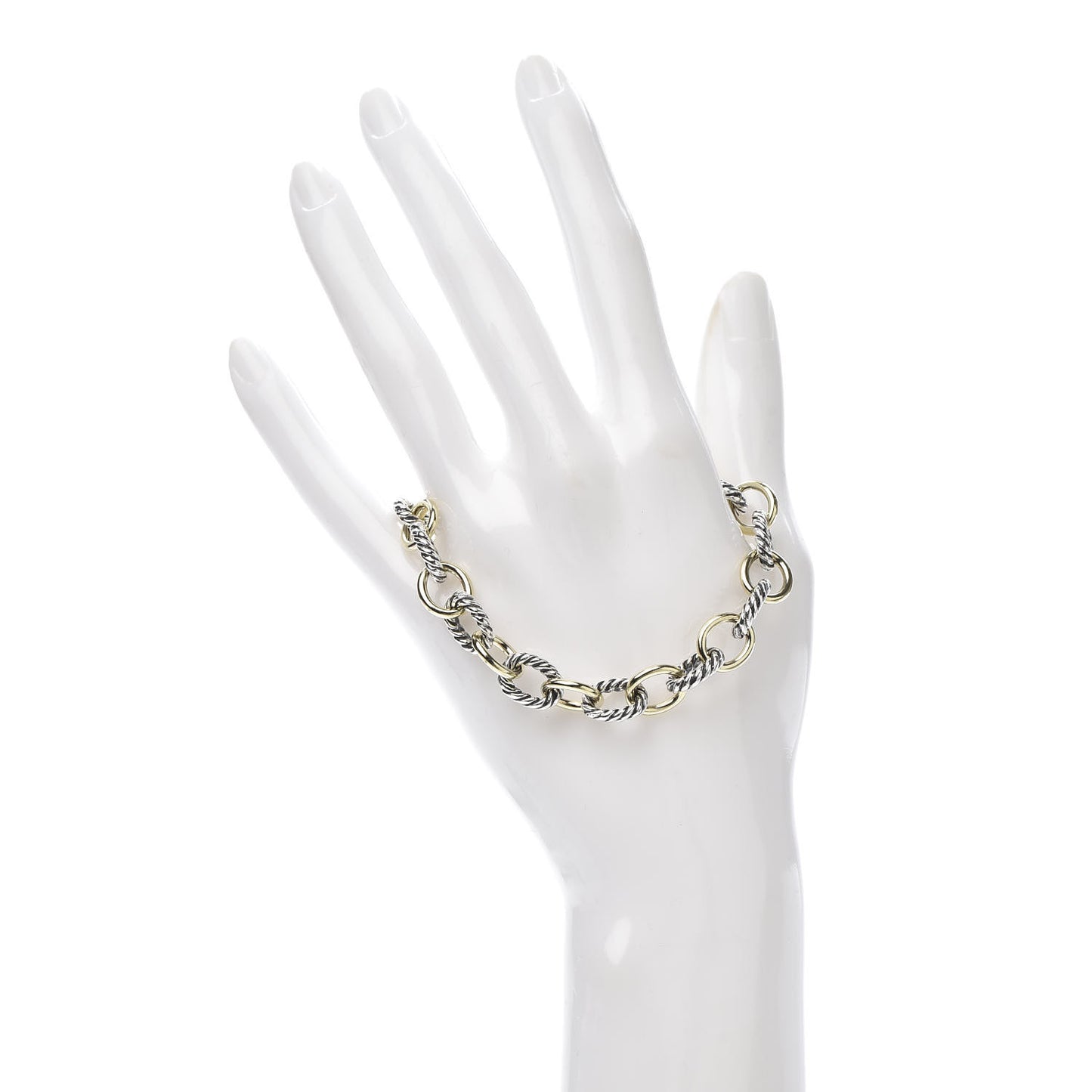 Sterling Silver 18K Yellow Gold 10mm Medium Oval Link Bracelet