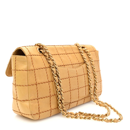 Chanel Lambskin Square Double Stitch Flap Beige 3 of 10