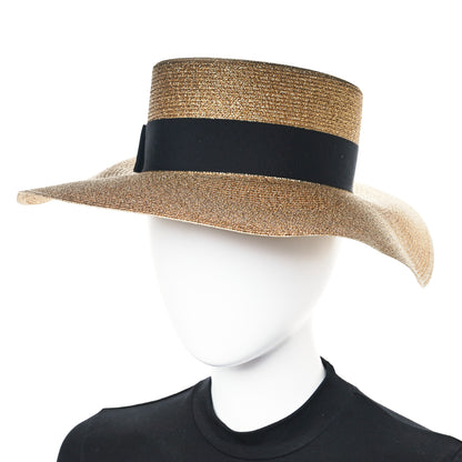 Gucci Lame Papier Hat S Black Gold 2 of 11