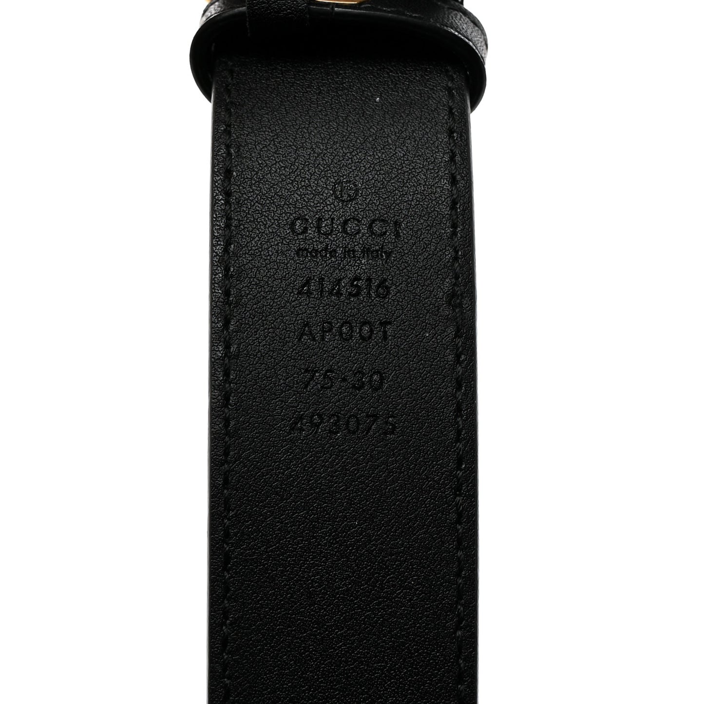 Moon Calfskin Double G 30mm Belt 75 30 Black