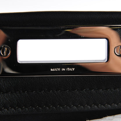 Fendi Vitello Dolce Shiny Nappa Large Peekaboo Iconic Satchel Black Camelia 6 of 11