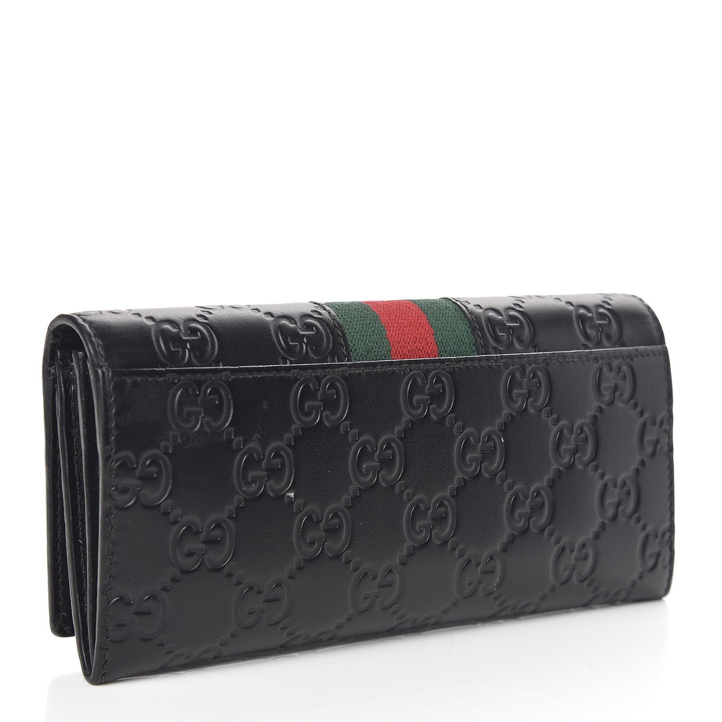 Guccissima Signature Web New Web Continental Wallet Black