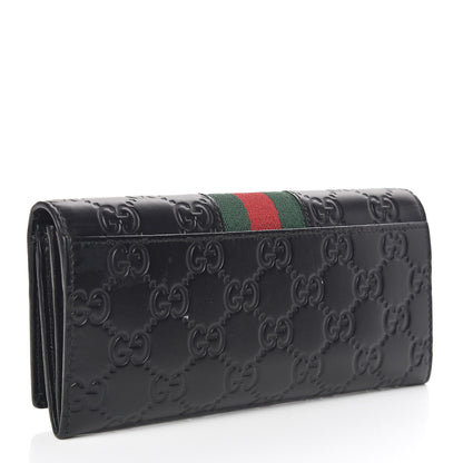 Gucci Guccissima Signature Web New Web Continental Wallet Black 3 of 9