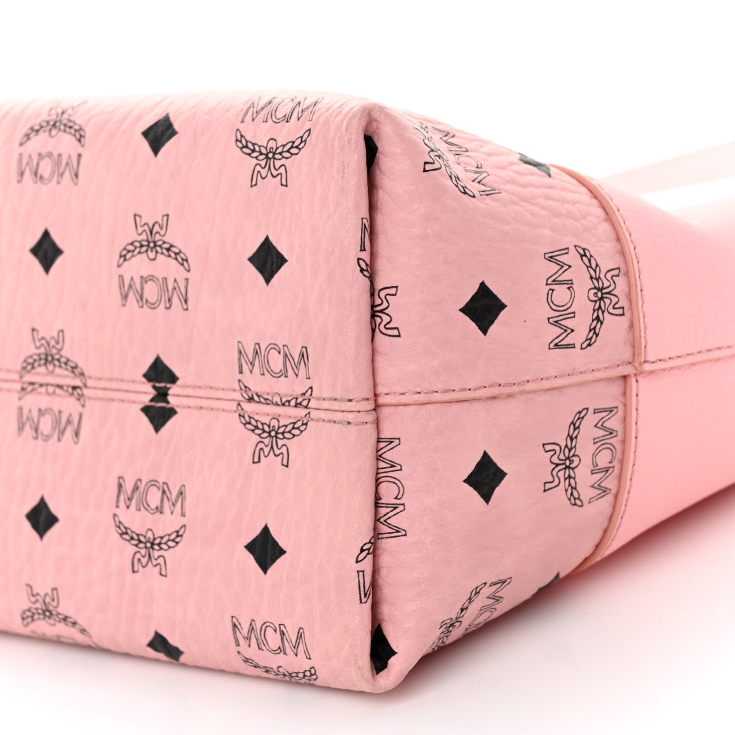 MCM Calfskin Visetos Anni Medium Hobo Bag Soft Pink 9 of 9