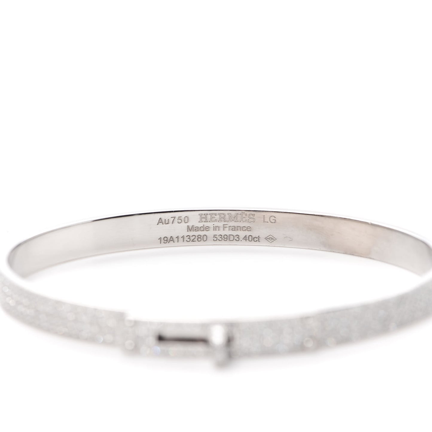 18K White Gold Diamond PM Kelly Full Pave Bracelet LG