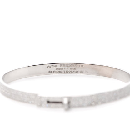 Hermes 18K White Gold Diamond PM Kelly Full Pave Bracelet LG 4 of 6