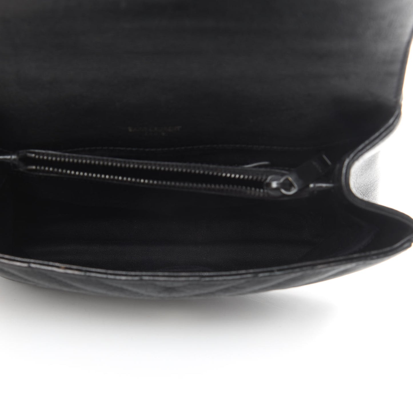 Sheepskin Matelasse Chevron Monogram Medium College Bag Black