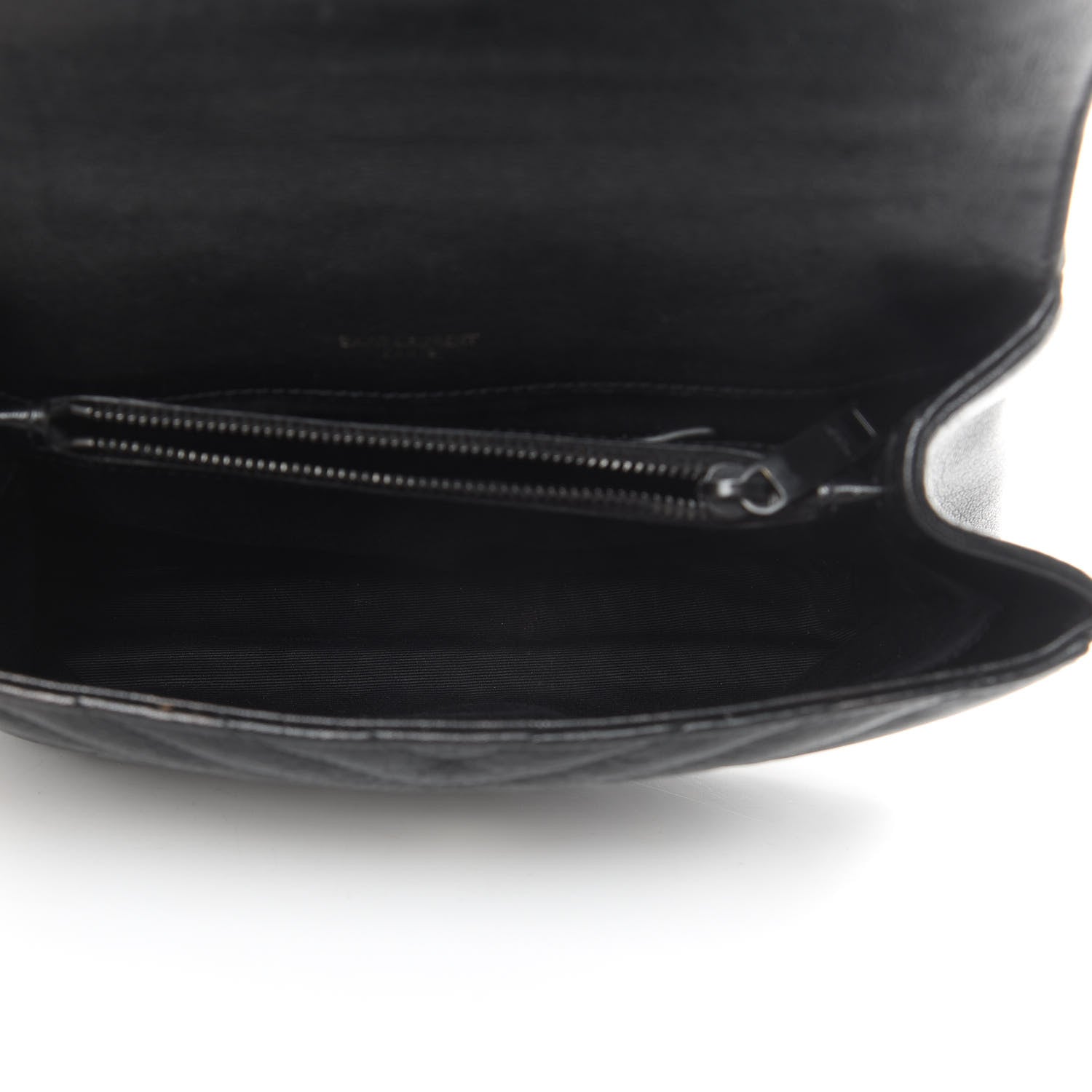 Saint Laurent Sheepskin Matelasse Chevron Monogram Medium College Bag Black 5 of 15