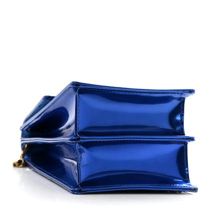 Christian Dior Metallic Calfskin Studded Vertical Diorama Blue 4 of 12