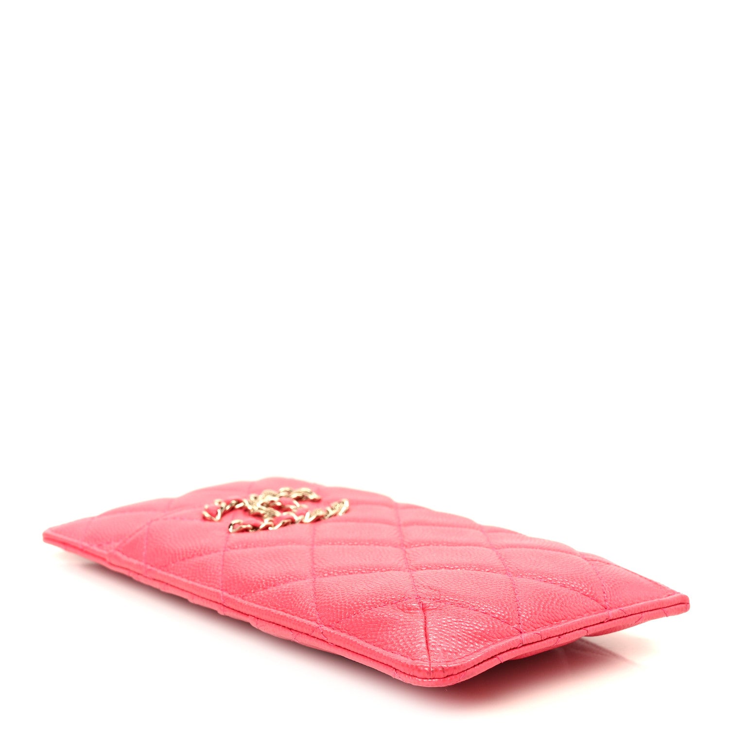Chanel Caviar Quilted French New Wave Flat Wallet Pouch Pink 4 of 8