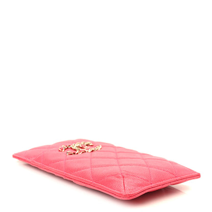 Chanel Caviar Quilted French New Wave Flat Wallet Pouch Pink 4 of 8