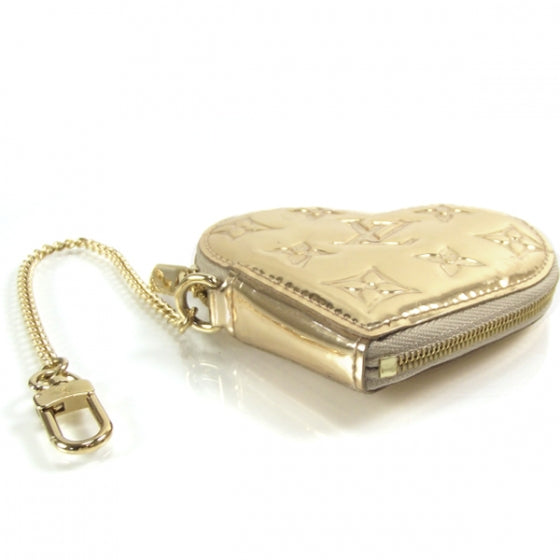 Monogram Miroir Heart Coin Purse Gold
