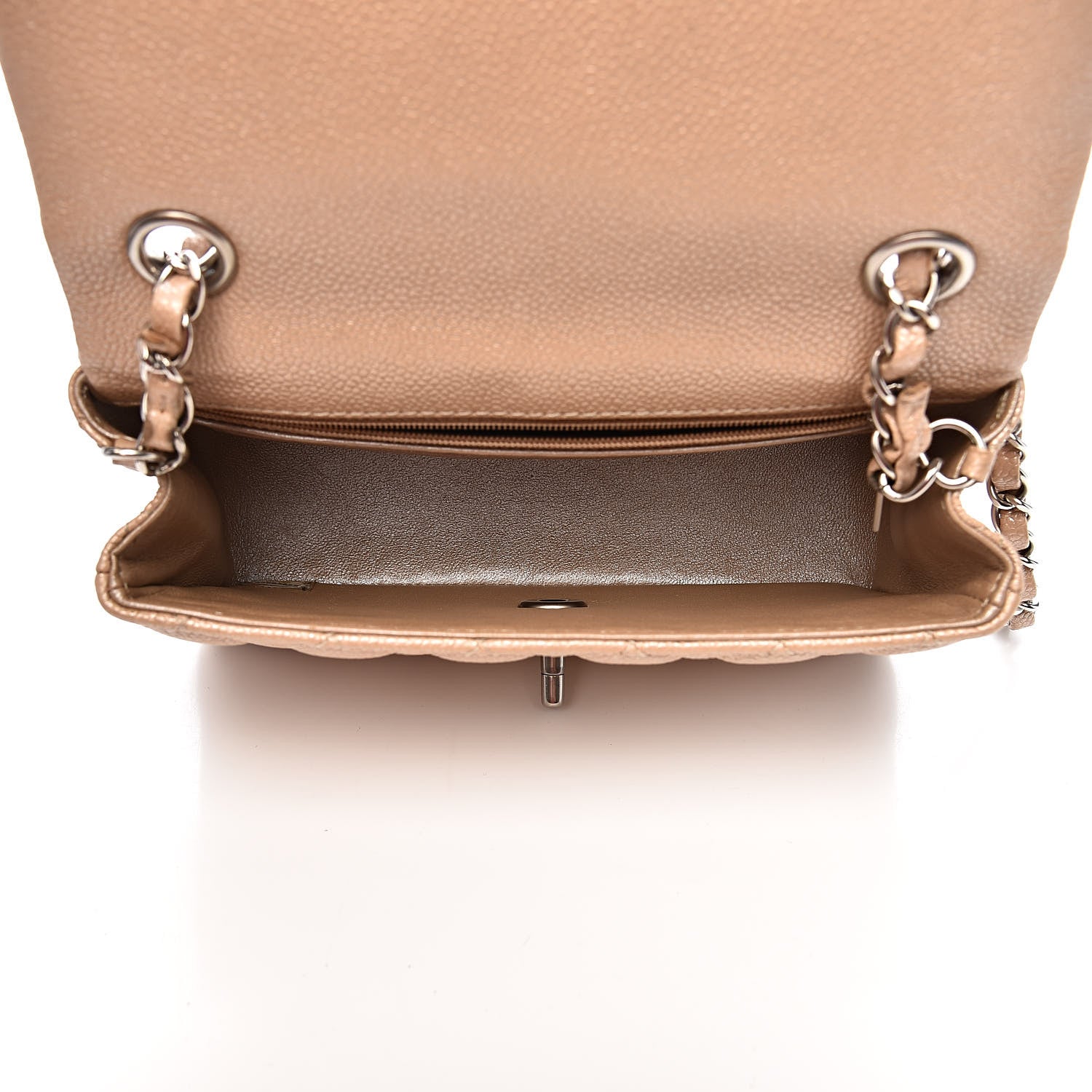 Chanel Pearly Caviar Quilted Mini Rectangular Flap Beige 5 of 12