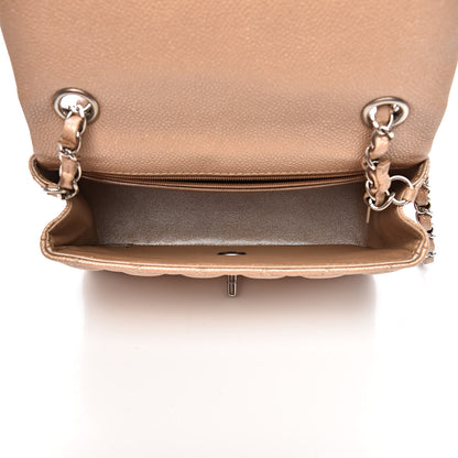 Chanel Pearly Caviar Quilted Mini Rectangular Flap Beige 5 of 12