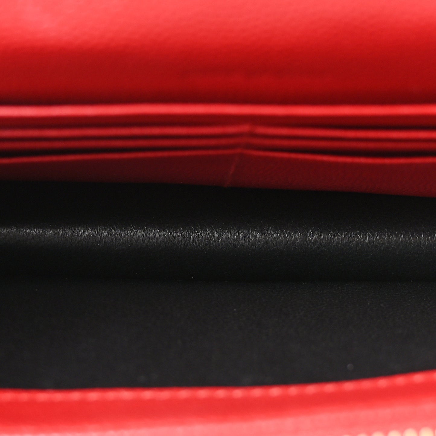 Grain De Poudre Matelasse Chevron Monogram Envelope Chain Wallet  New Red