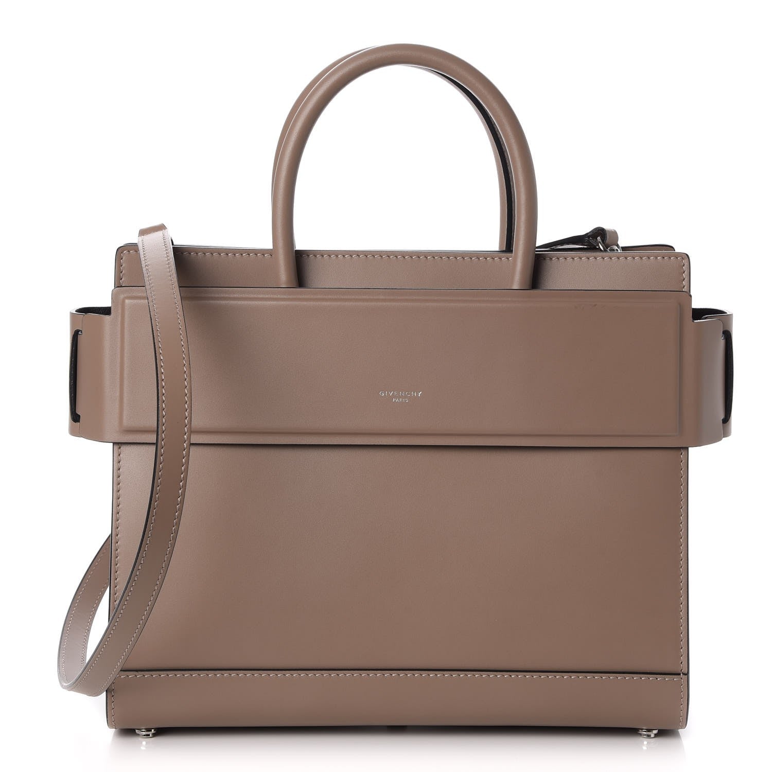Givenchy Smooth Calfskin Small Horizon Satchel Mastic 1 of 8