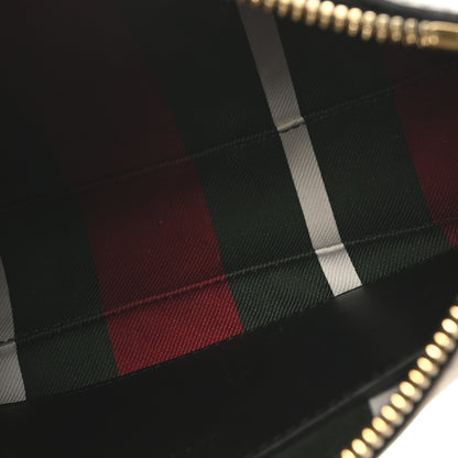 Gucci GG Supreme Monogram Textured Calfskin Small Emblem Shoulder Bag Beige Black 5 of 10