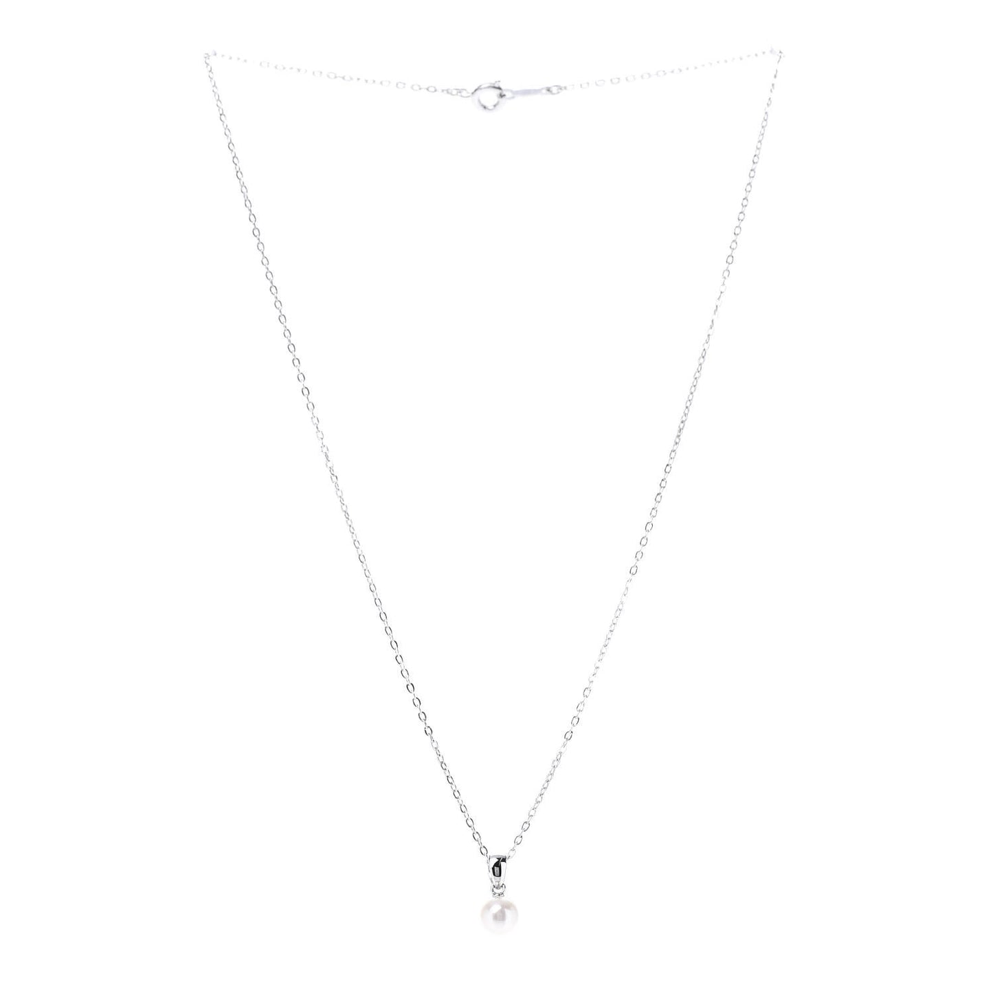 Sterling Silver Akoya Pearl 6mm Pendant Necklace