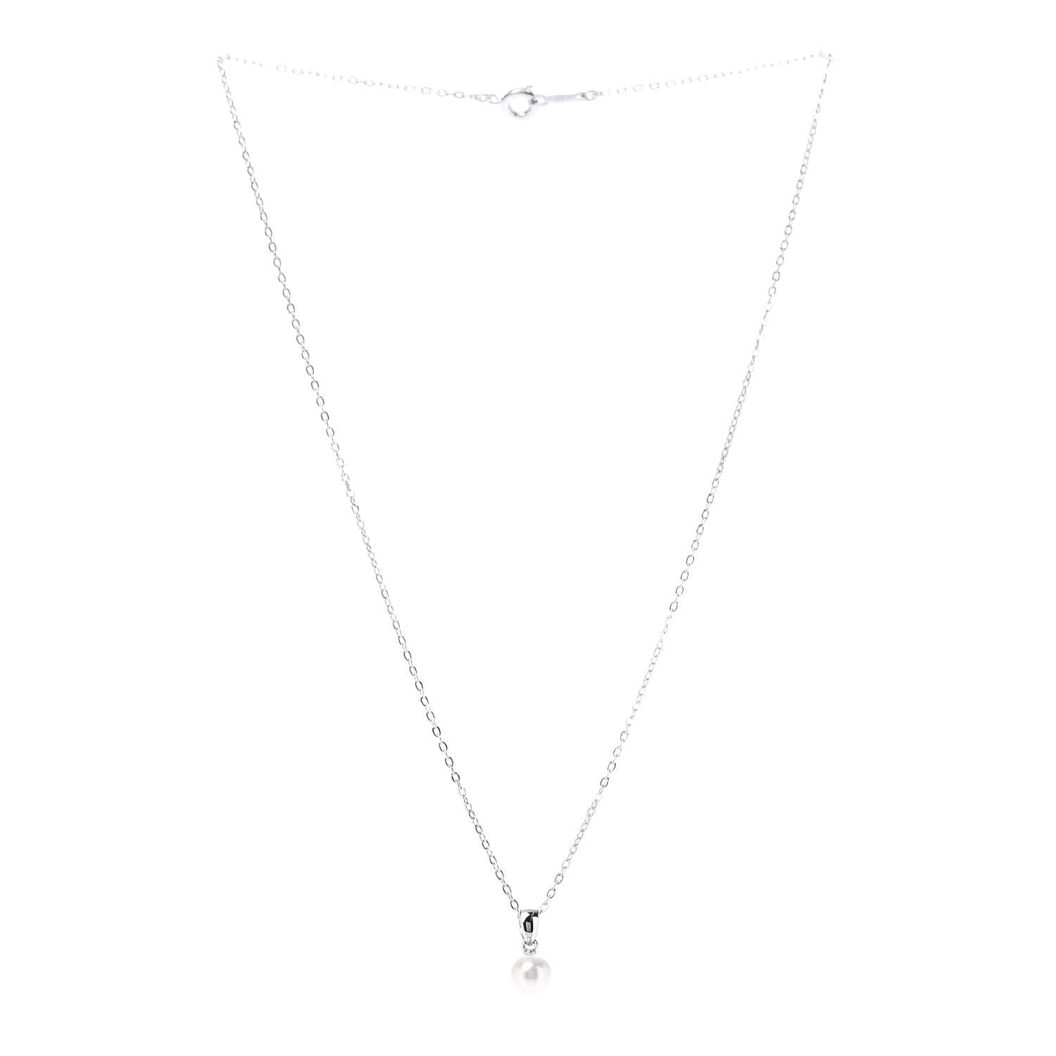 Mikimoto Sterling Silver Akoya Pearl 6mm Pendant Necklace 3 of 7