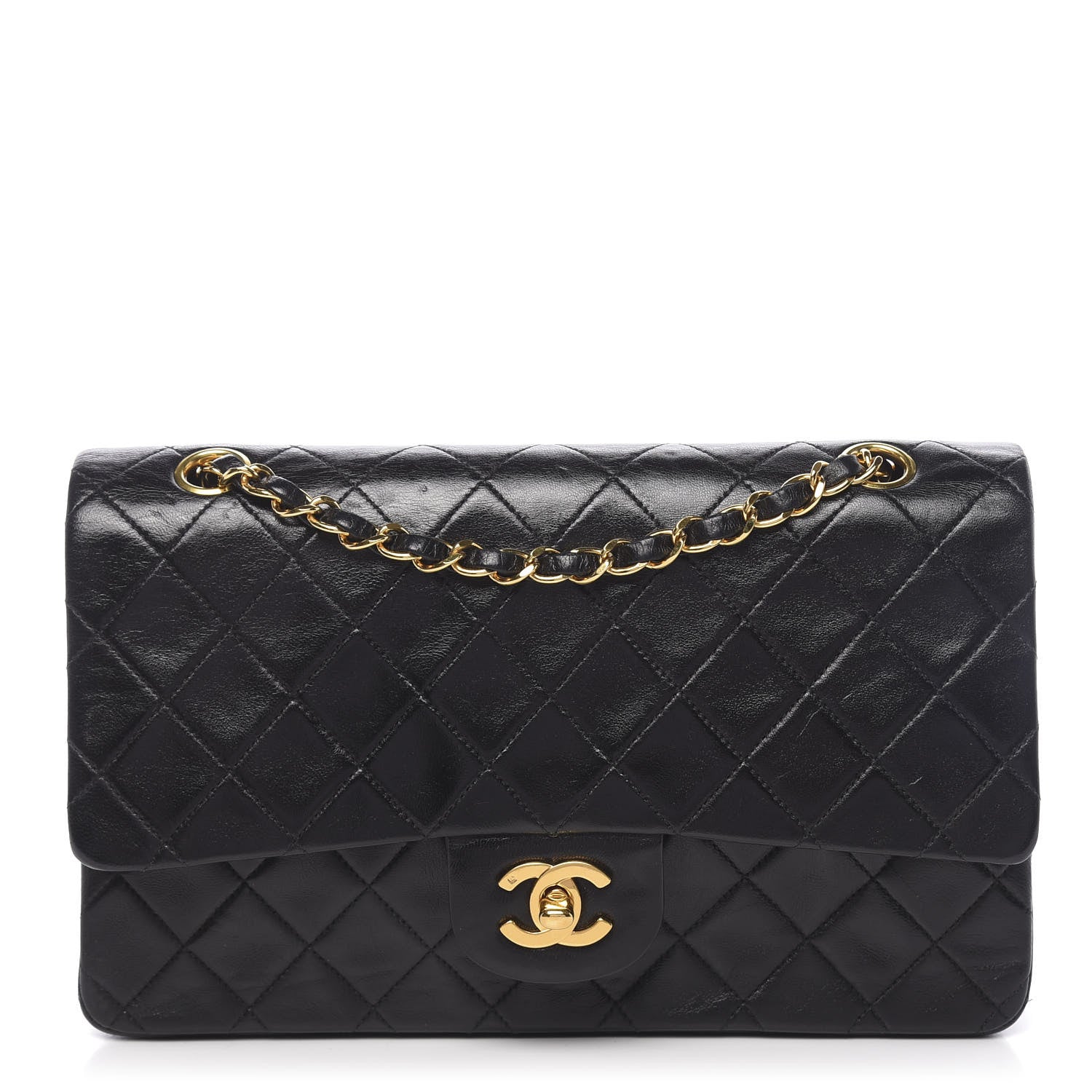 Chanel Lambskin Quilted Medium Double Flap Black 1 of 14