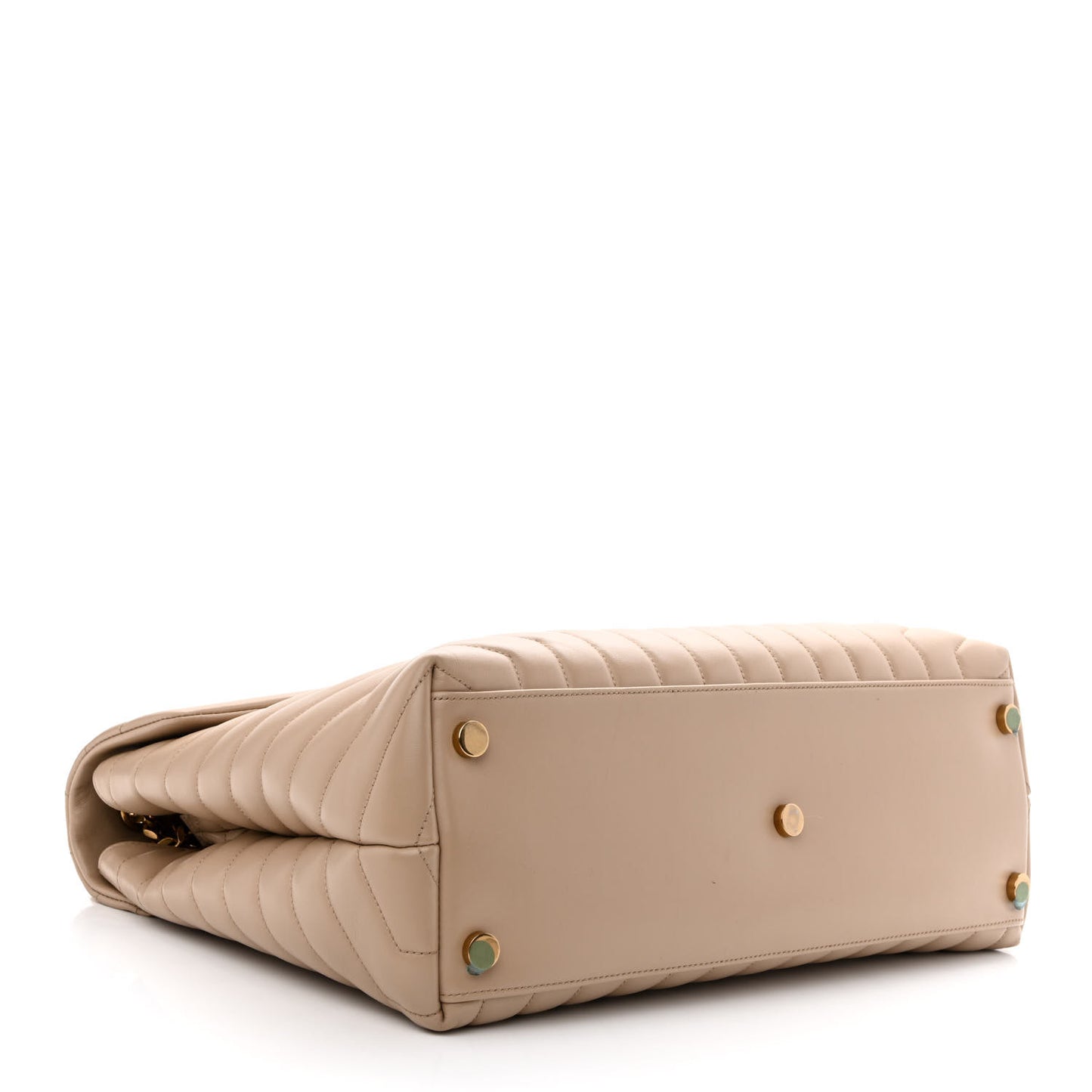 Calfskin Matelasse Large Loulou Monogram Chain Satchel Dark Beige