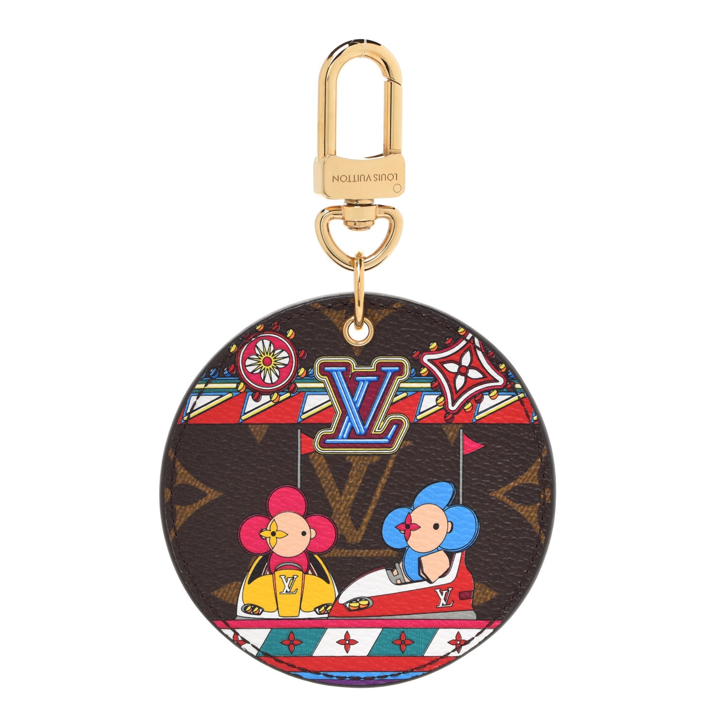 Louis Vuitton Monogram 2020 Christmas Animation Bumper Cars Bag Charm Key Ring Coquelicot 1 of 4