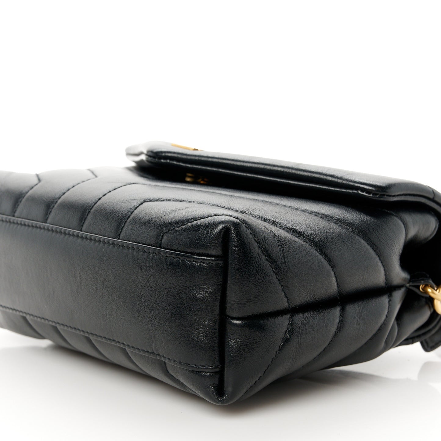 Calfskin Y Quilted Monogram Toy Loulou Crossbody Bag Black