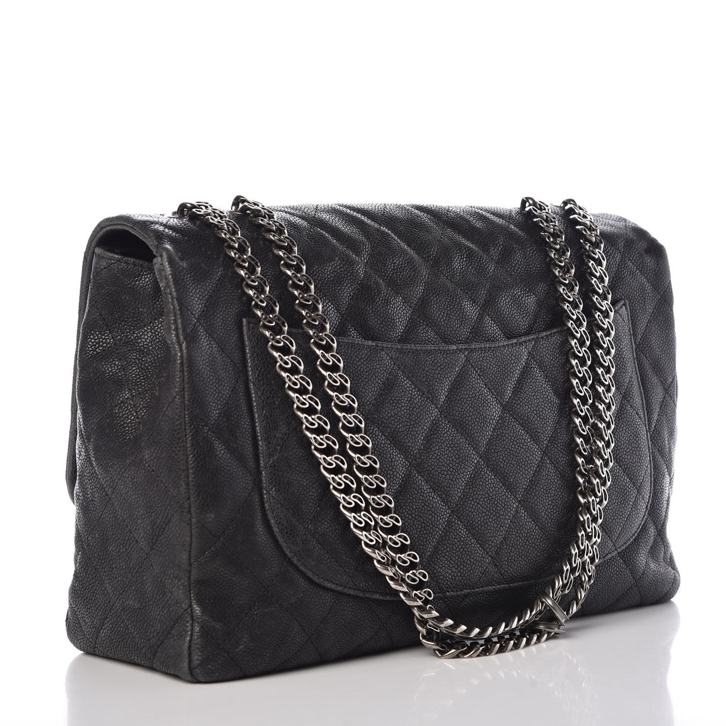 Washed Caviar Quilted 2.55 Reissue 227 Bijoux Chain Flap Black