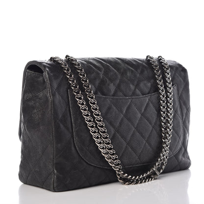 Chanel Washed Caviar Quilted 2.55 Reissue 227 Bijoux Chain Flap Black 4 of 16