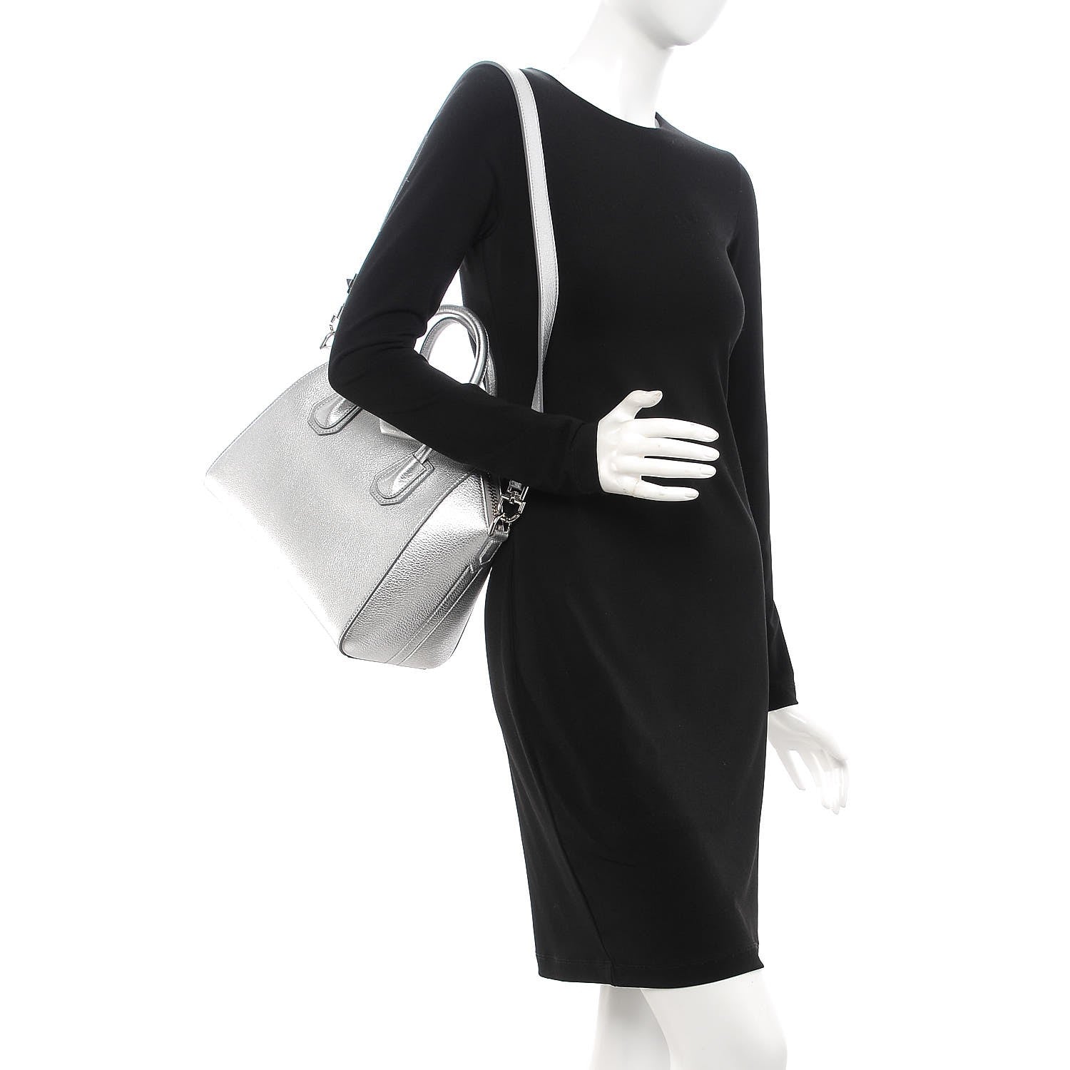 Givenchy Metallic Sugar Goatskin Small Antigona Silver 2 of 8